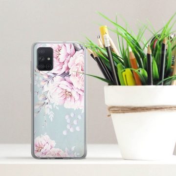DeinDesign Handyhülle Blume Pastell Wasserfarbe Watercolour Flower, Samsung Galaxy A71 Silikon Hülle Bumper Case Handy Schutzhülle
