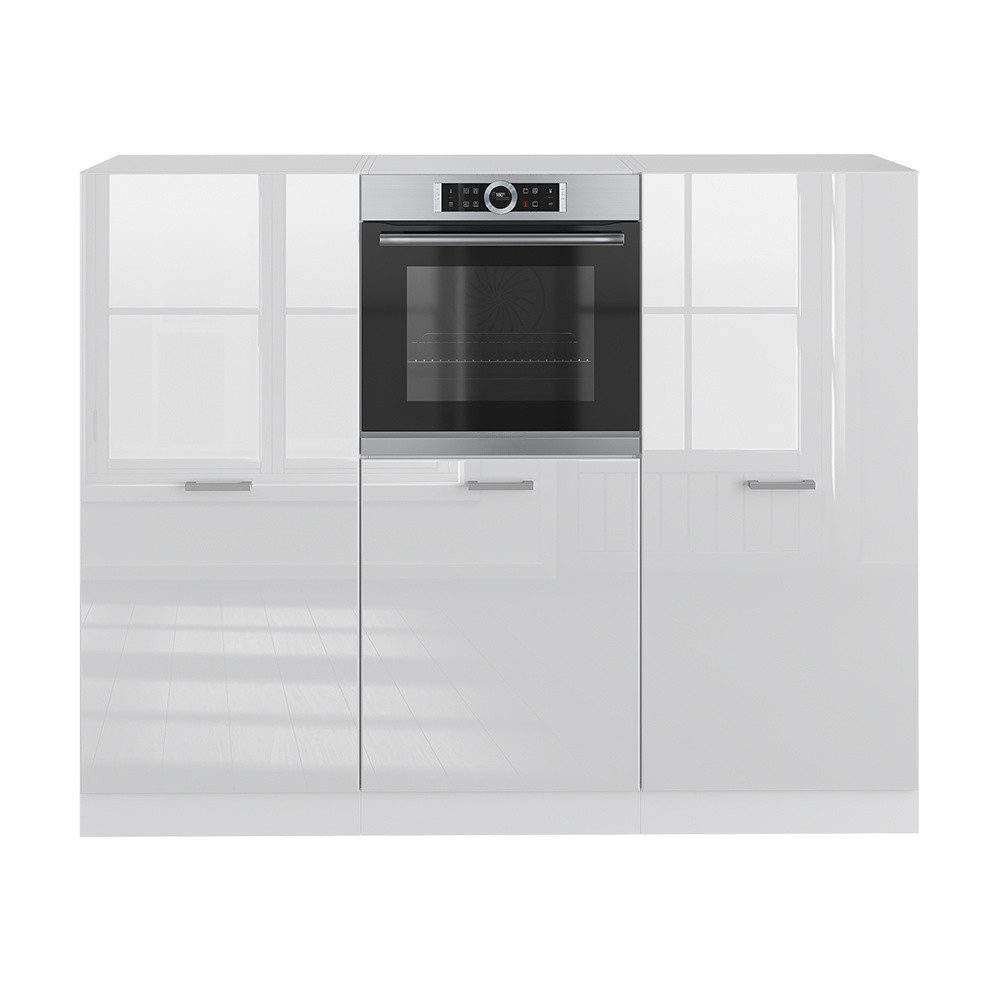 Vicco Küchenzeile R-Line, Weiß Hochglanz/Weiß, 180 cm ohne Arbeitsplatte