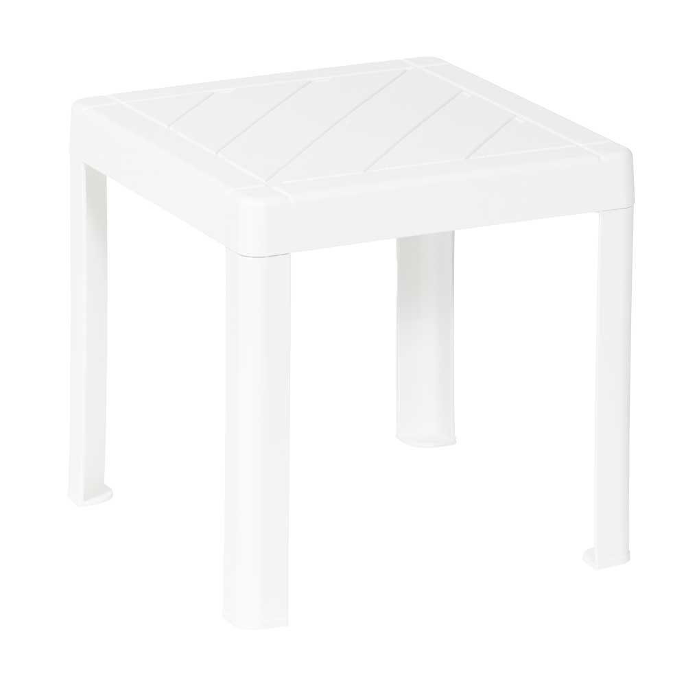 ONDIS24 Beistelltisch Pooltisch Balkontisch Gartentisch Tavolino, UV- und witterungsbeständig weiß