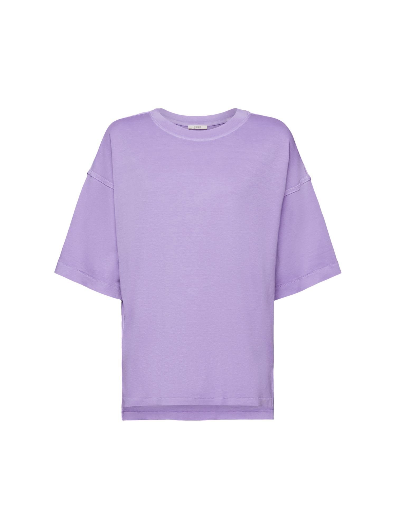 T-Shirt PURPLE Baumwolle aus (1-tlg) Oversize-T-Shirt Esprit