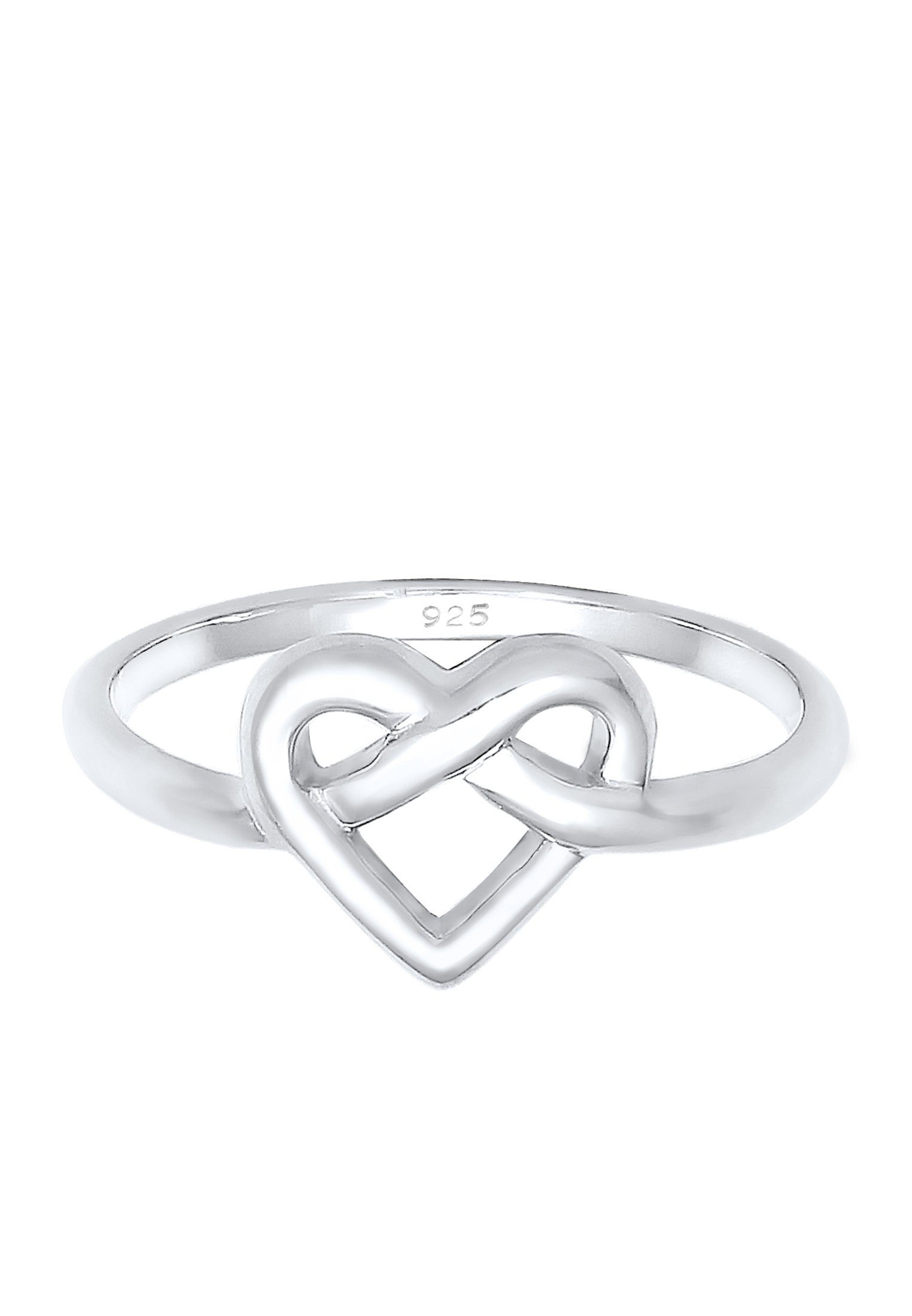 Elli Fingerring Brezel Herz 925 Sterling Silber vergoldet günstig online kaufen