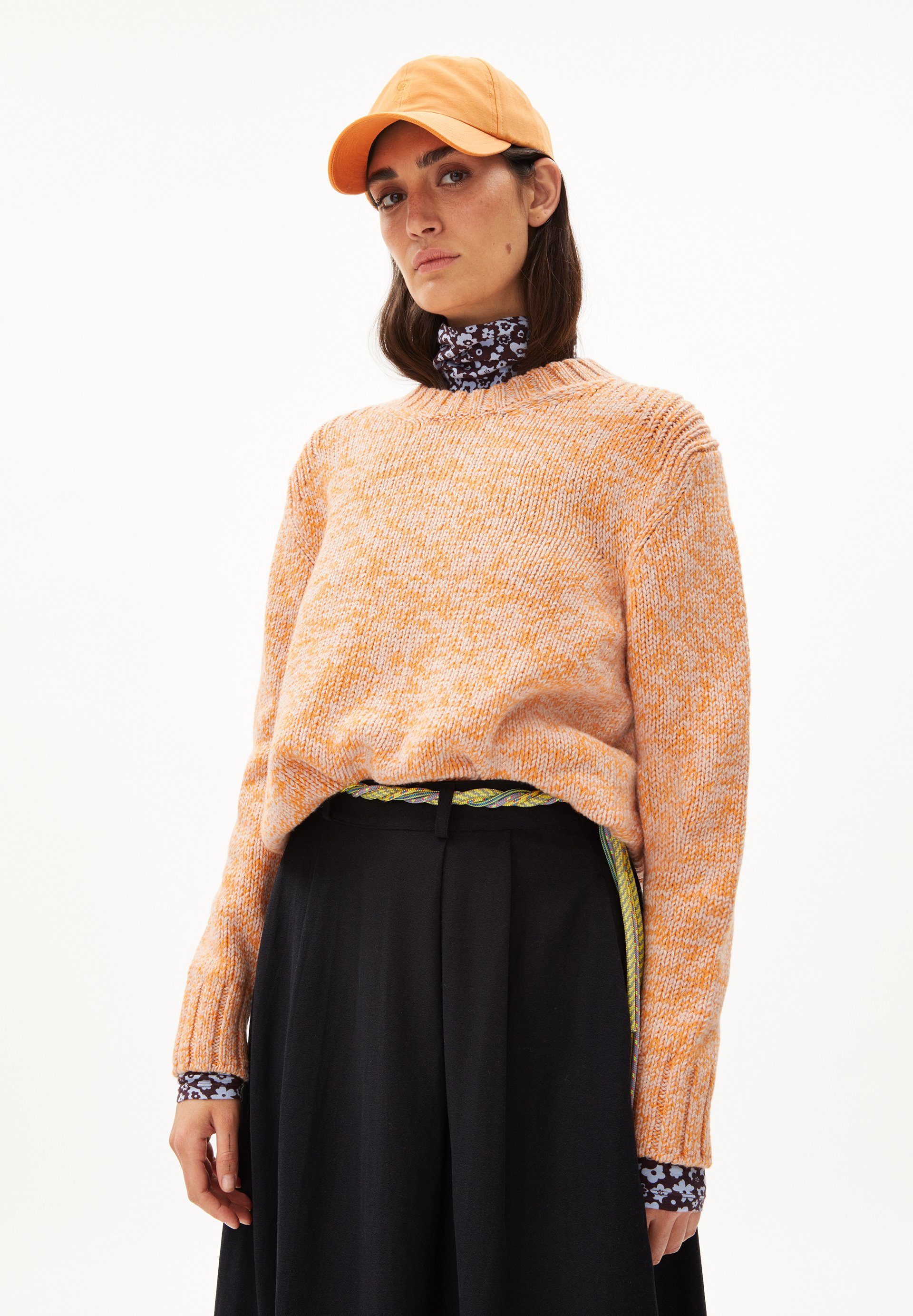Armedangels Strickpullover AMALIAA LEOPARD (Relaxed Fit) Rundhalsausschnitt