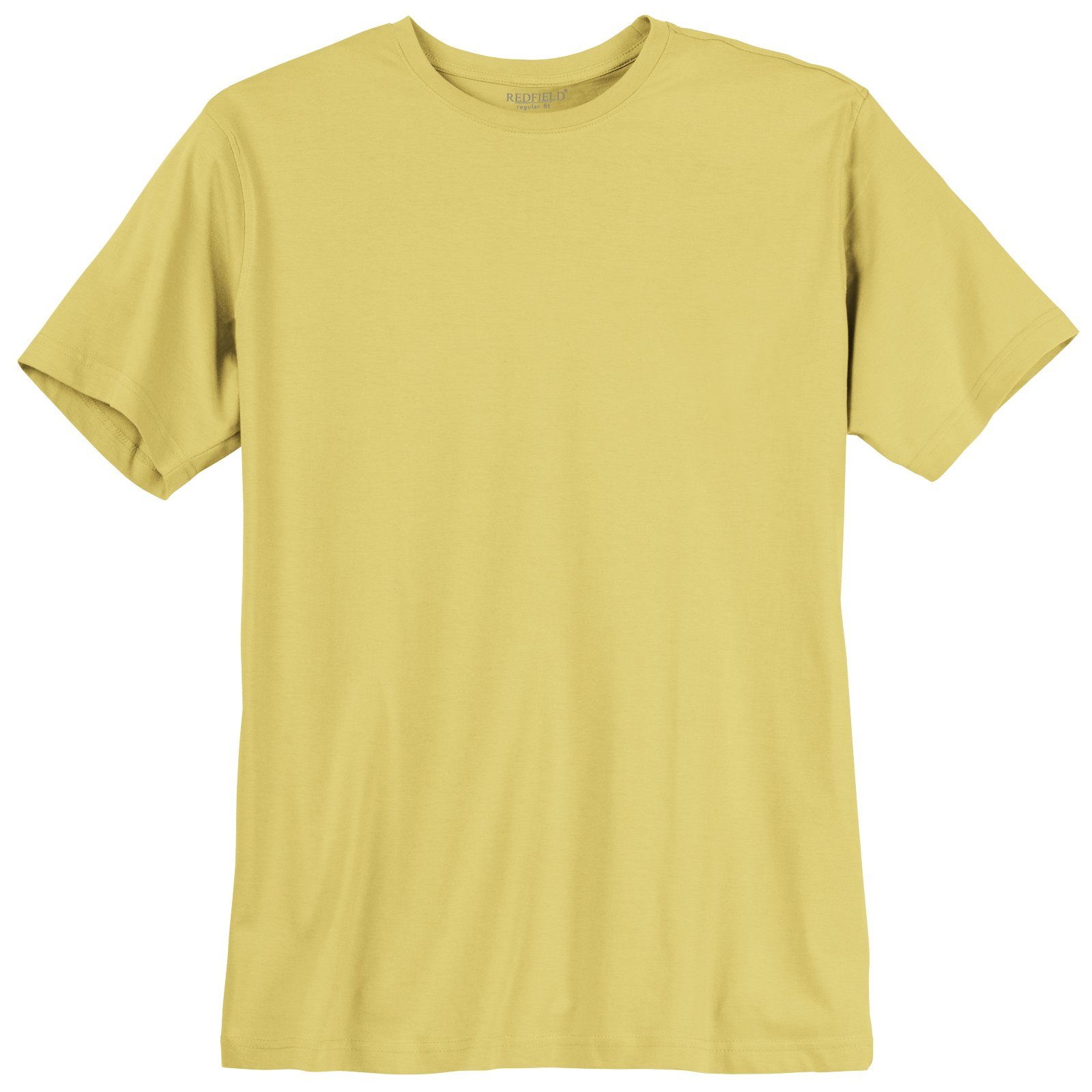 redfield Rundhalsshirt Große Größen Basic Herren T-Shirt hellgelb Redfield