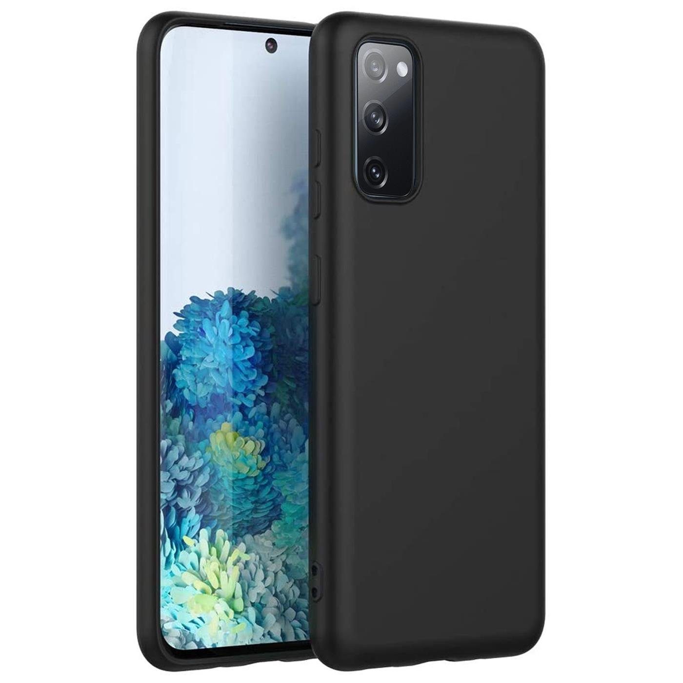 CoolGadget Handyhülle Handy Schutzhülle für Samsung Galaxy S20 FE matt schwarz 6,5 Zoll, Silikon TPU Hülle Schutz Tasche Cover schlicht Slim Case