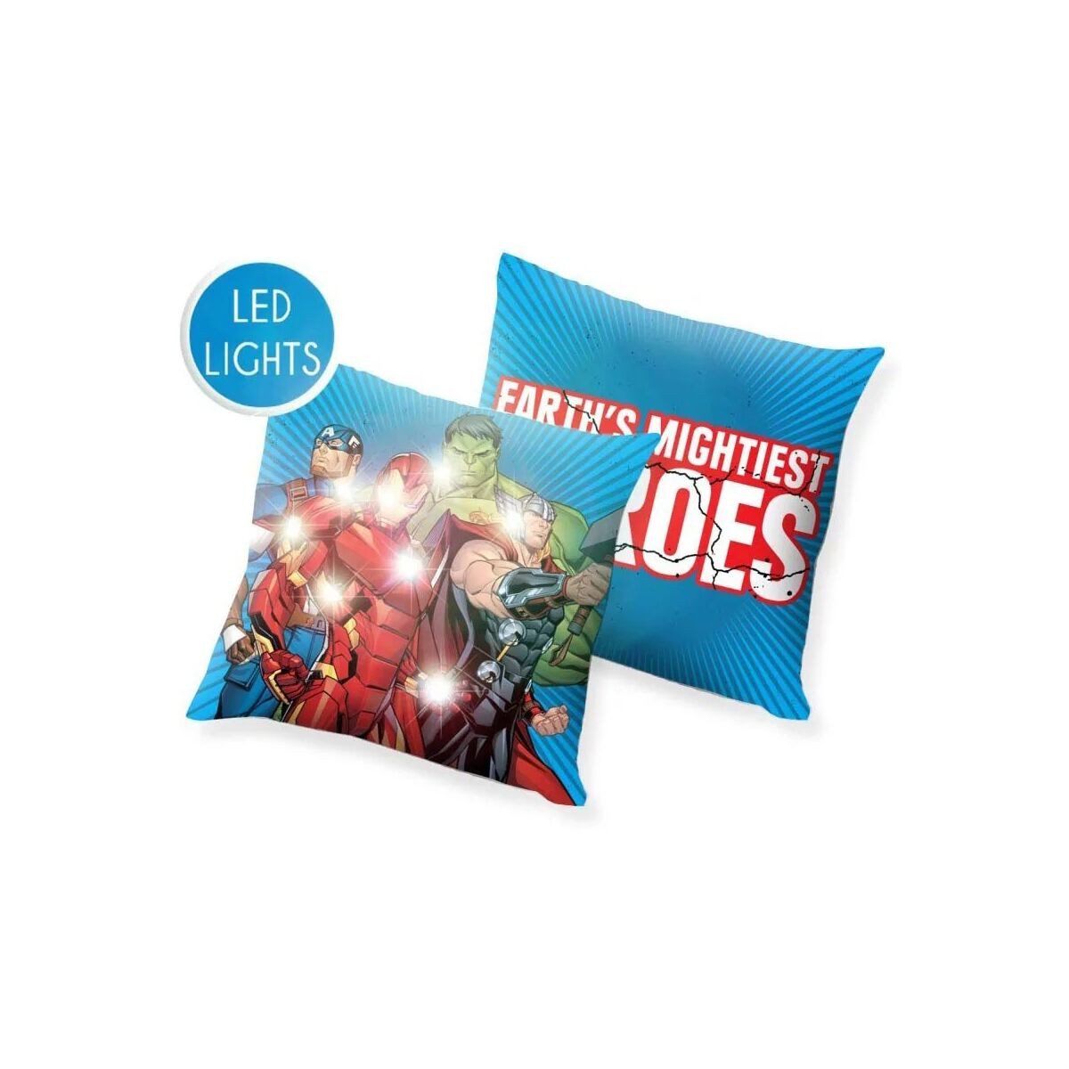 The AVENGERS Dekokissen Avengers LED-Leuchtkissen, Dekokissen 40x40 cm