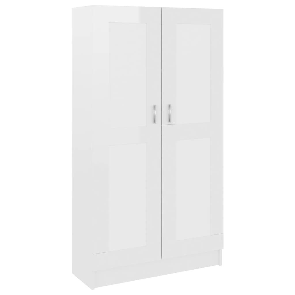 vidaXL Bücherregal, Bücherschrank Hochglanz-Weiß 82,5x30,5x150 cm Holzwerkstoff