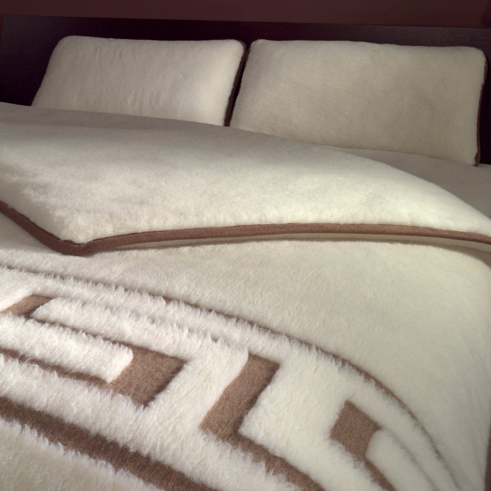 Hollert Naturfaserbettdecke, Greca 140x200 Naturdecke aus Merinowolle