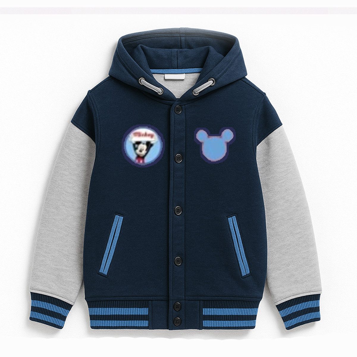 Disney Mickey Mouse Sweatjacke Kinder Sweatjacke mit Kapuze – bequeme Jacke mit Knöpfen
