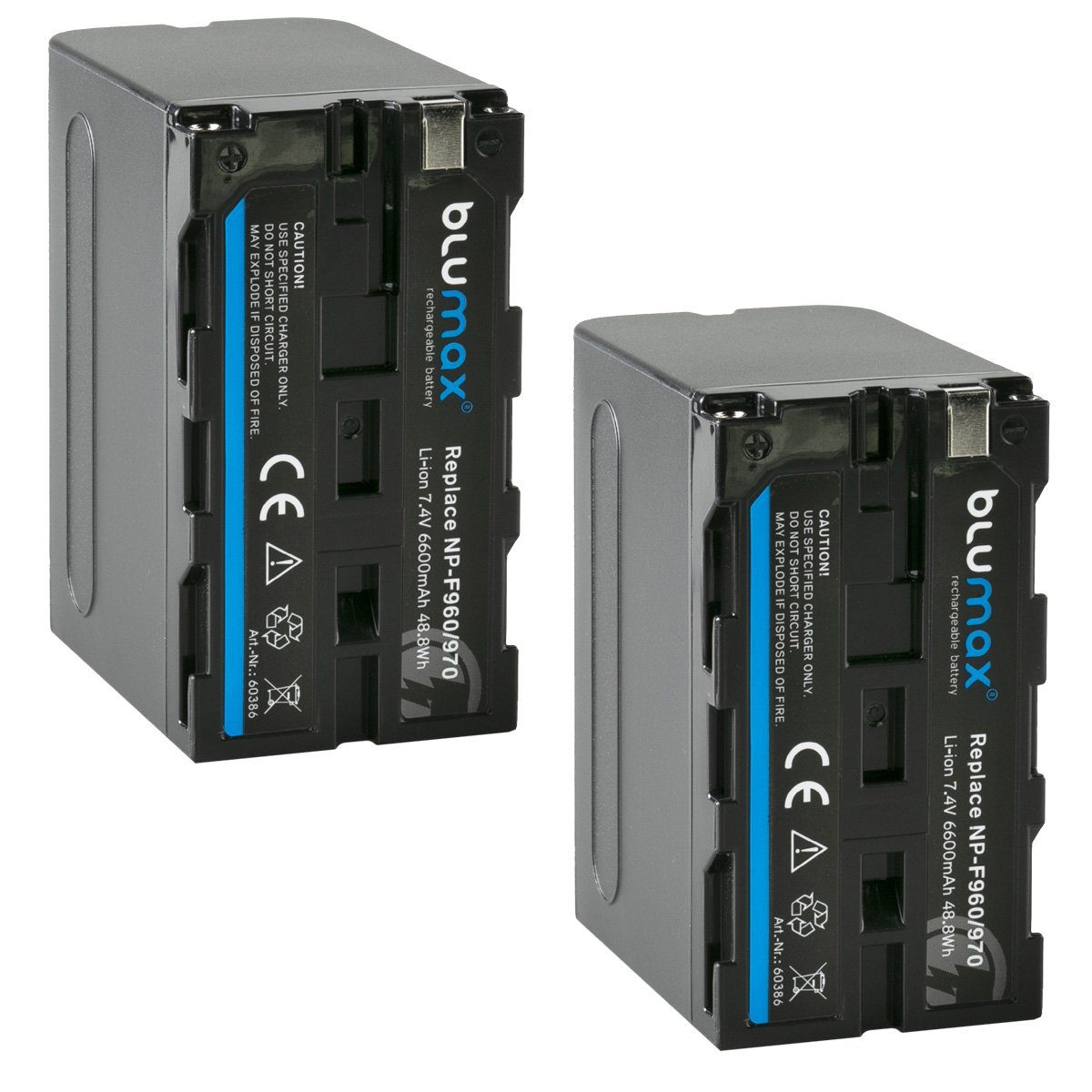 Kamera-Akku 2x 6600 NP-F750 NP-F980 NP-F970 Blumax NP-F960 NP-F990 mAh