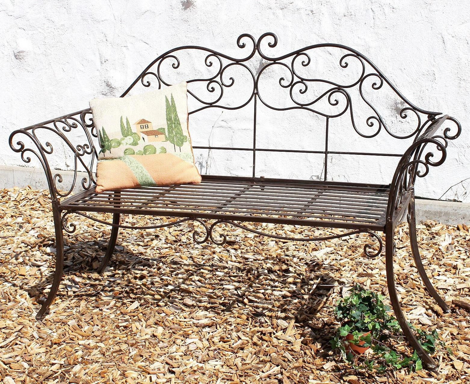DanDiBo Gartenbank Metall Braun Wetterfest 146 cm 2 Sitzer Parkbank 111183 Antik Eisen, Sitzbank Garten