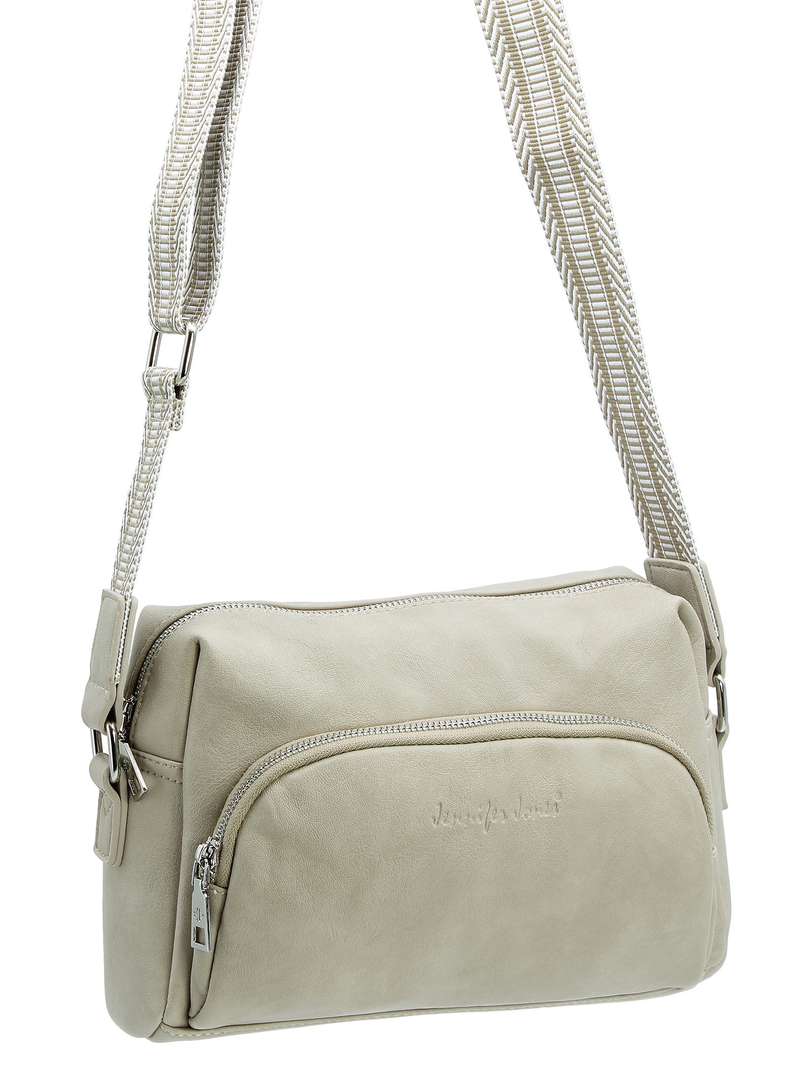 J JONES JENNIFER JONES Schultertasche Modische Damen Umhängetasche – Crossbody Bag mit gewebtem Schultergurt