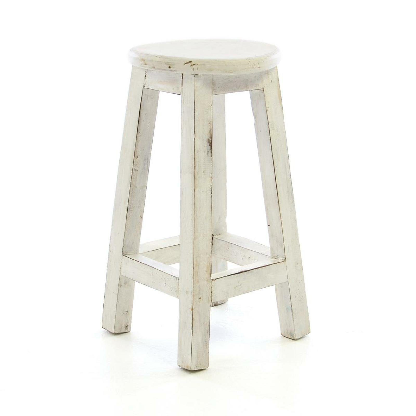 VCM Gartenstuhl Vintage Hocker weiß