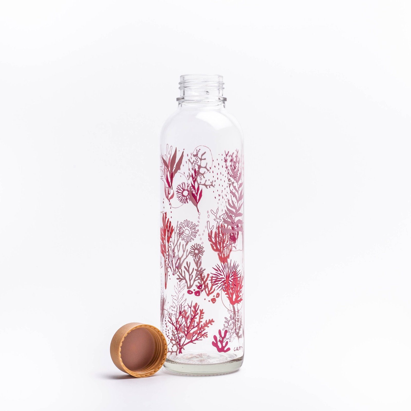 yogabox Trinkflasche CARRY REEF Regional GLAS, produziert CORAL 0.7 l