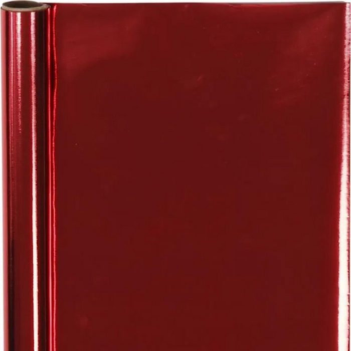 Creotime Dekorationsfolie Geschenkpapier metallic Rot 50cm x 4m 65g