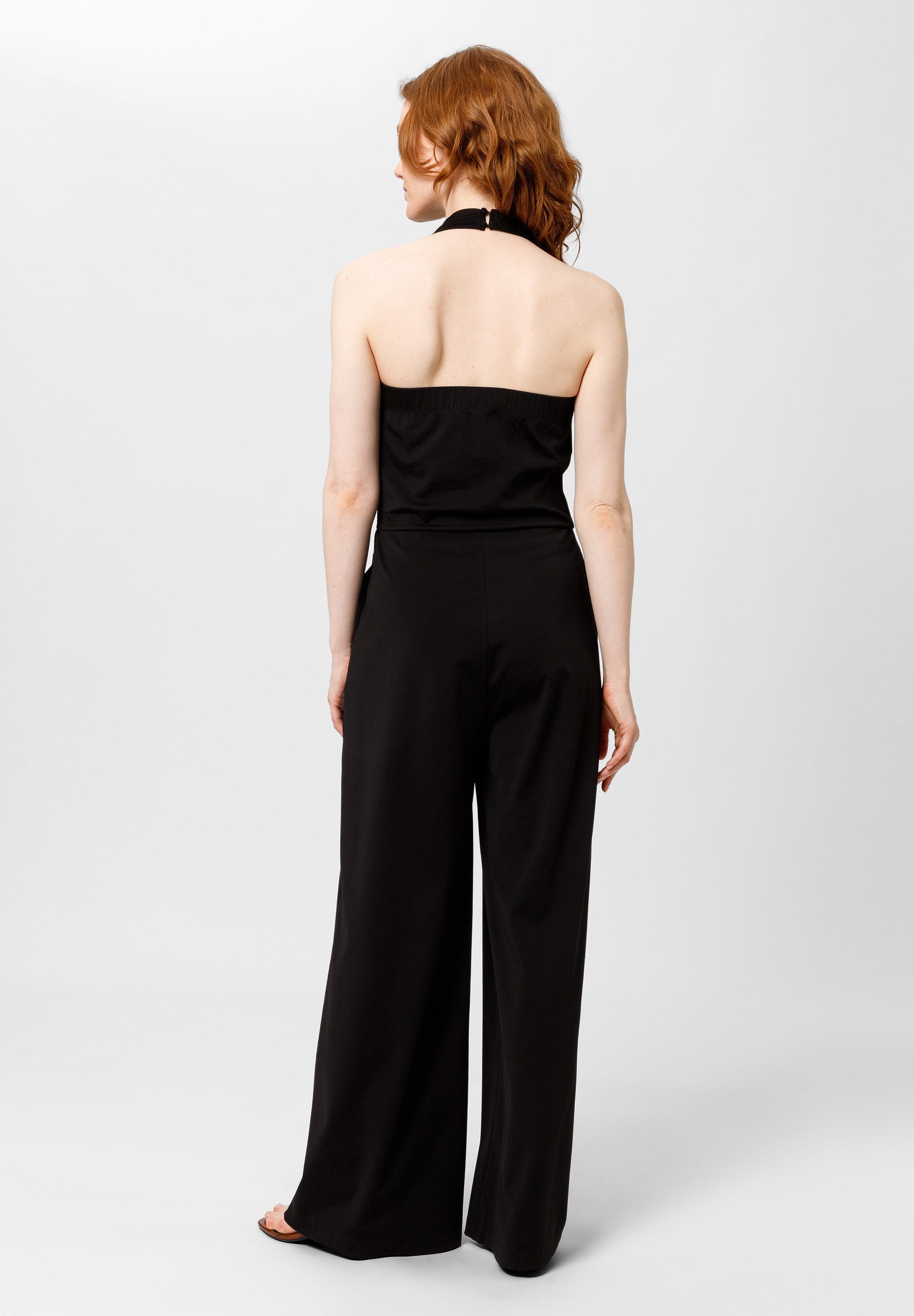 Les Lunes Jumpsuit PENNY Overall Jersey Wide Leg Neckholder PENNY Overall, Wasserfall Ausschnitt, Jersey, weites Bein