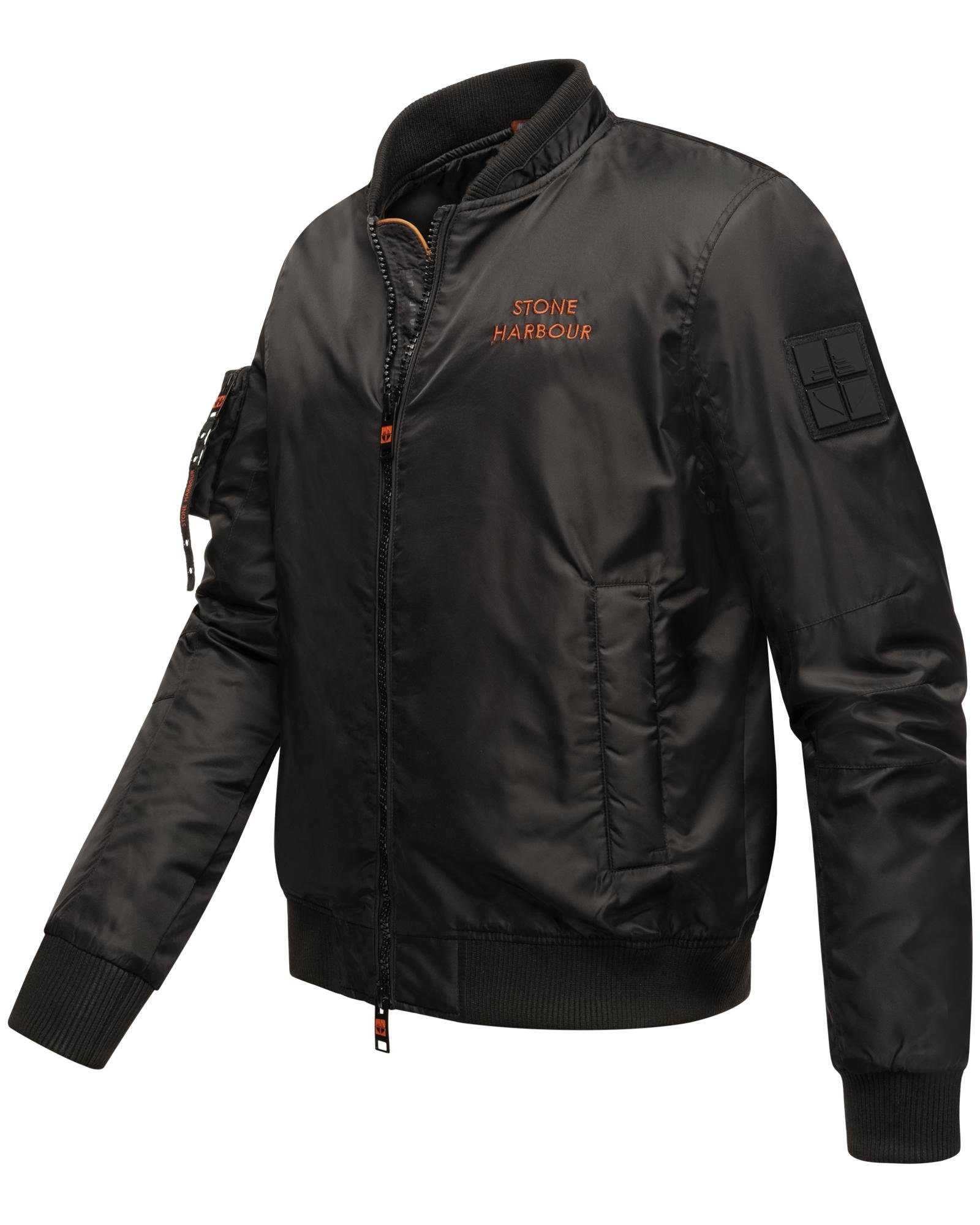 Stone Harbour Bomberjacke Berkoo Coole Herren Pilotenjacke mit praktischer Ärmeltasche