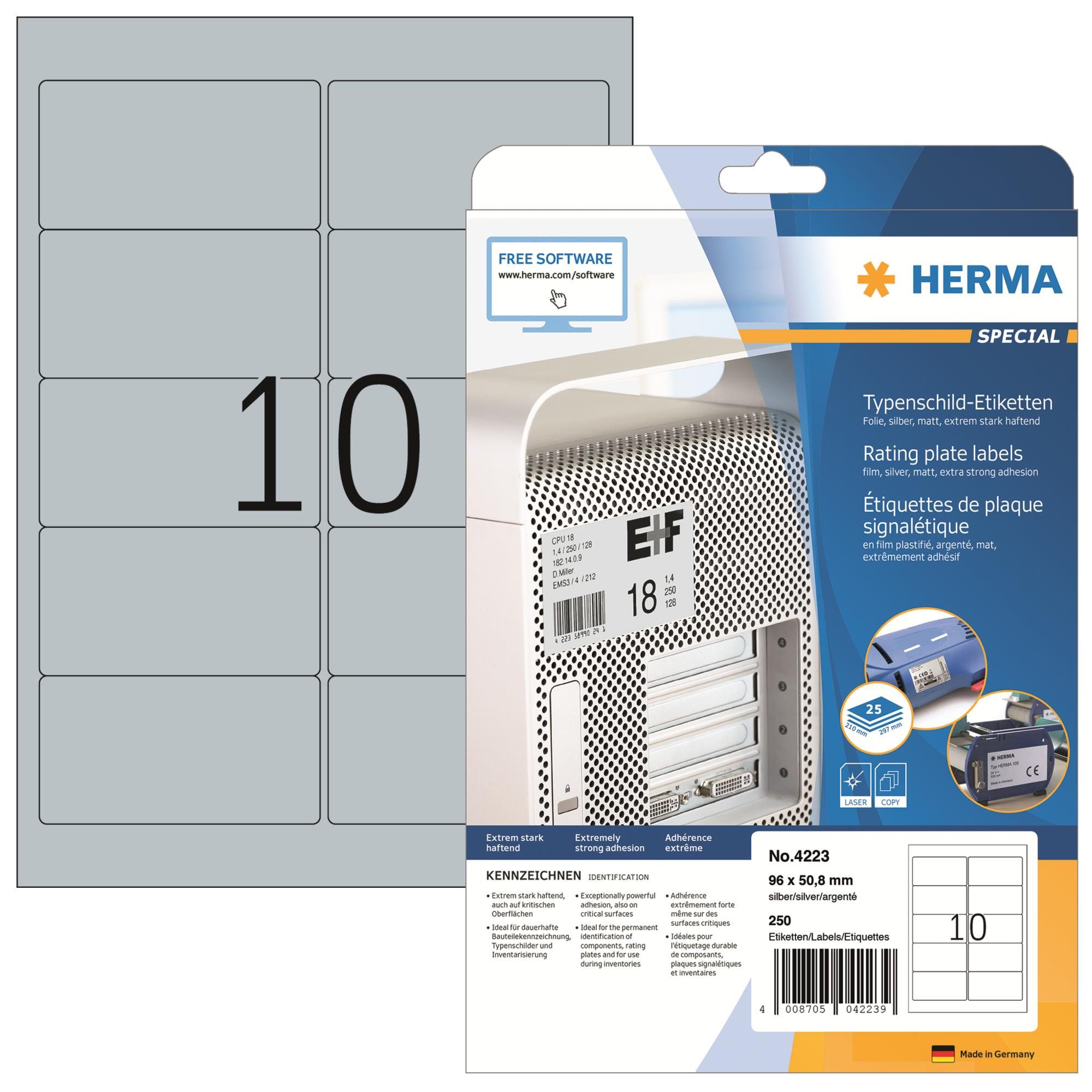 HERMA Etikett Herma Ярлыки Typenschild stark haftend 96 x 50,8 mm wetterfest