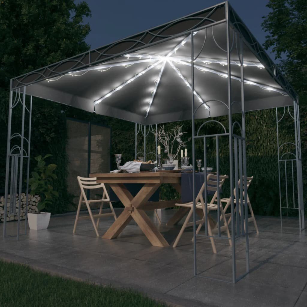vidaXL Partyzelt »Pavillon mit LEDLichterkette 300x300 cm Anthrazit