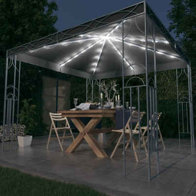 vidaXL Partyzelt Pavillon mit LED-Lichterkette 300x300 cm Anthrazit