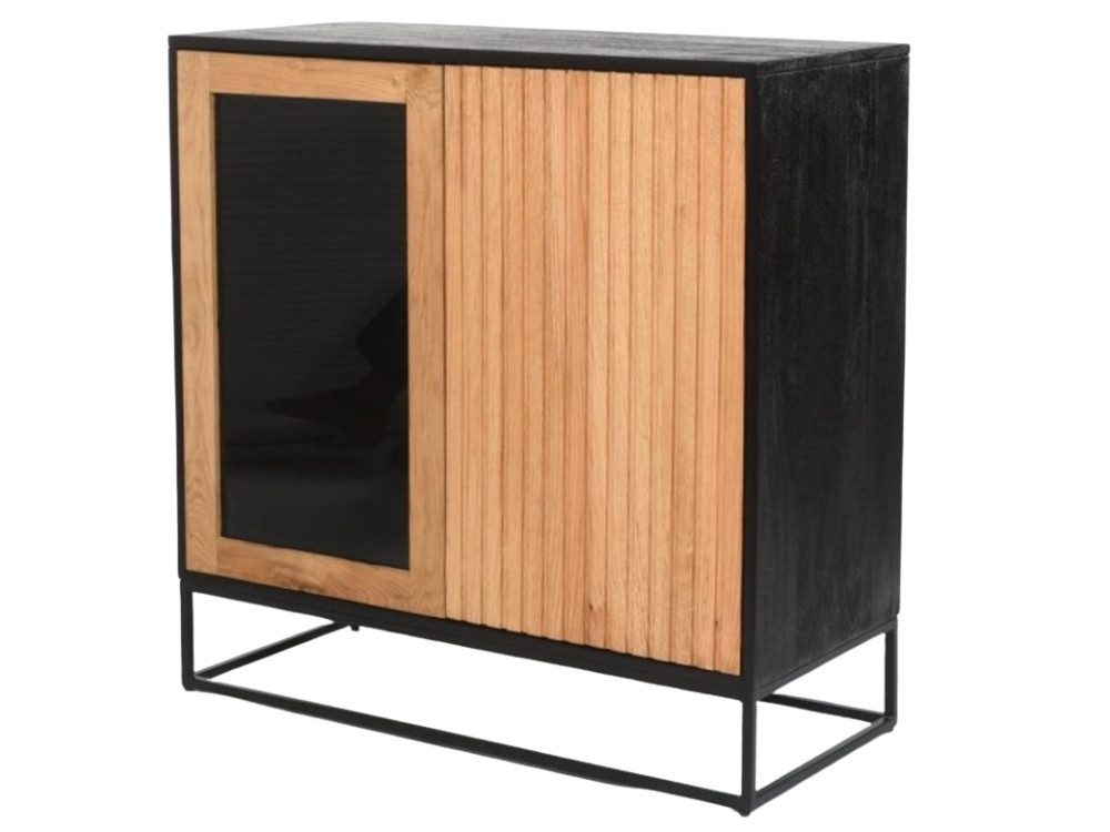WOLF MÖBEL Sideboard (90 x 40 x 90), NAMIBIA Kommode mit 1 Glas-/ 1 Holztür