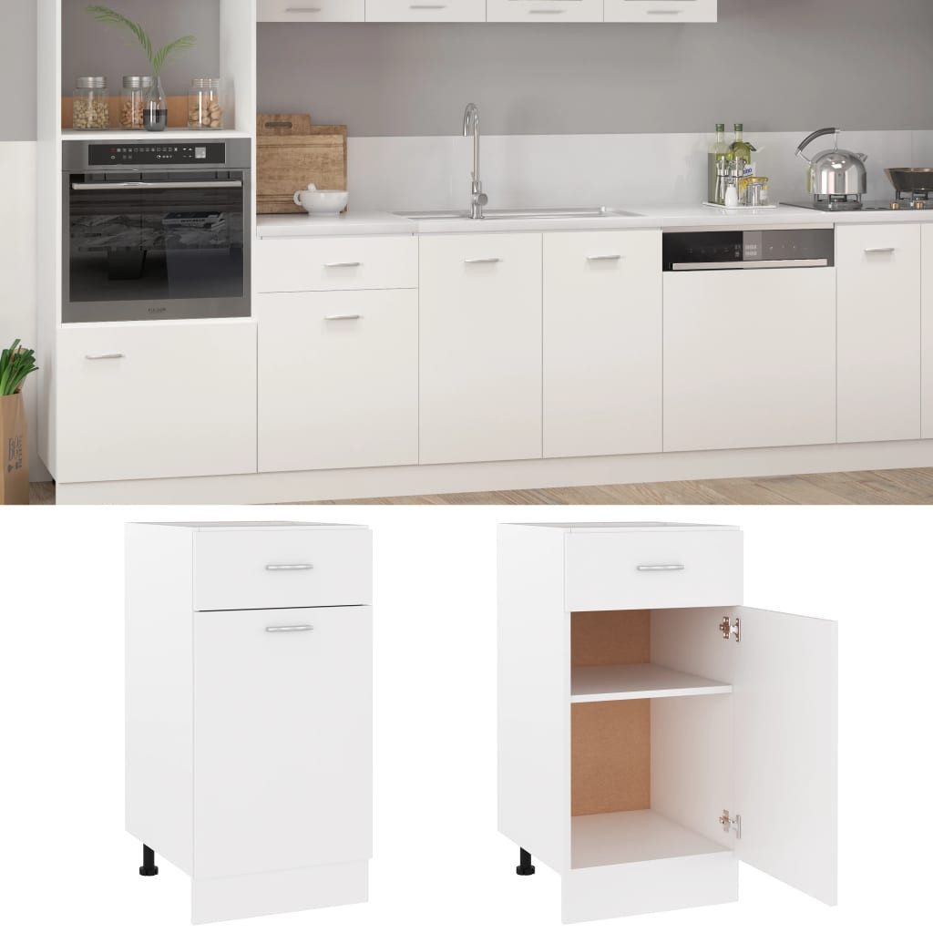 vidaXL Unterschrank Schubunterschrank Weiß 40x46x81,5 cm Holzwerkstoff