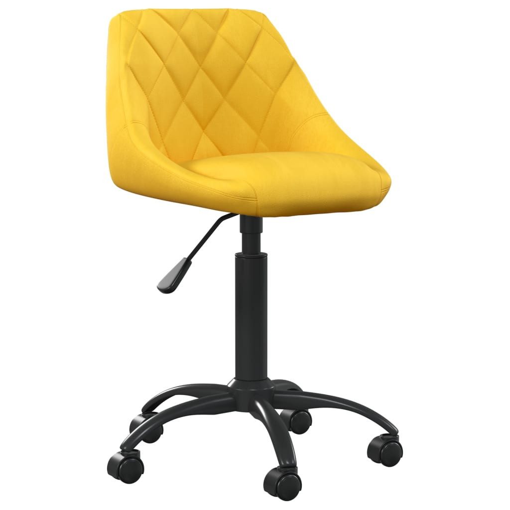 furnicato Esszimmerstuhl Verstellbarer Senfgelb 44x46x(67,5-79) cm (1 St), Drehbarer Samtsessel mit Gasdruckfeder und Rollen für das Büro