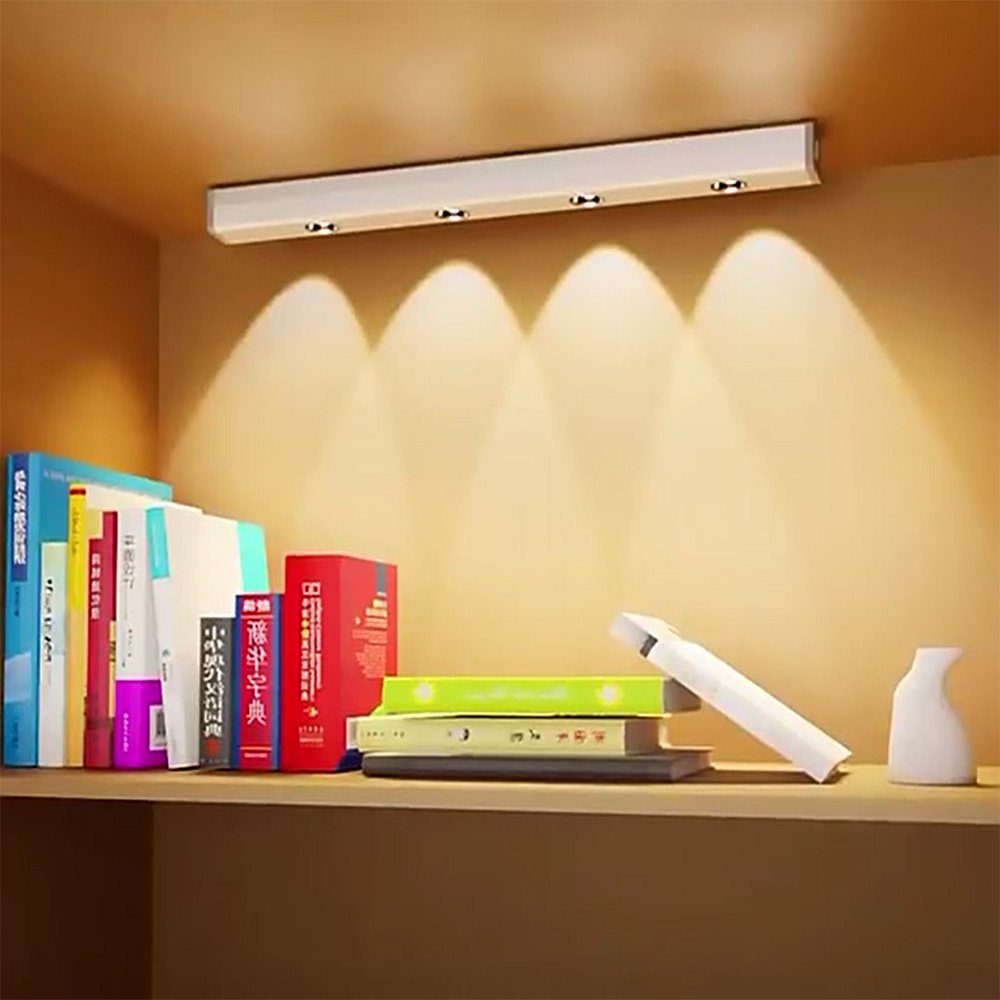 Wiederaufladbar, LED Küche Warmweiß magnetisch, dimmbar 3000K Rosnek Schlafzimmer, Lichtleiste Kleiderschrank für Korridor, Bewegungssensor,