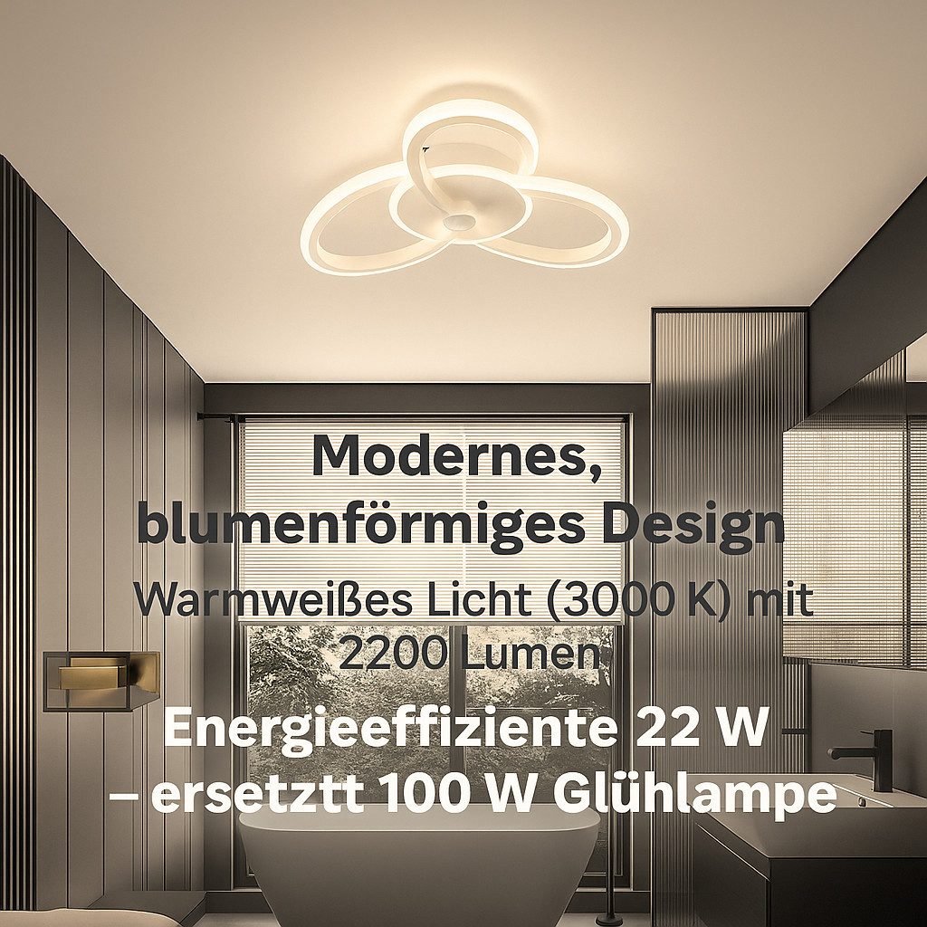 KUKAK LED Deckenleuchte, LED fest integriert, warmweiß, 3000K Warmweiß, 220 günstig online kaufen