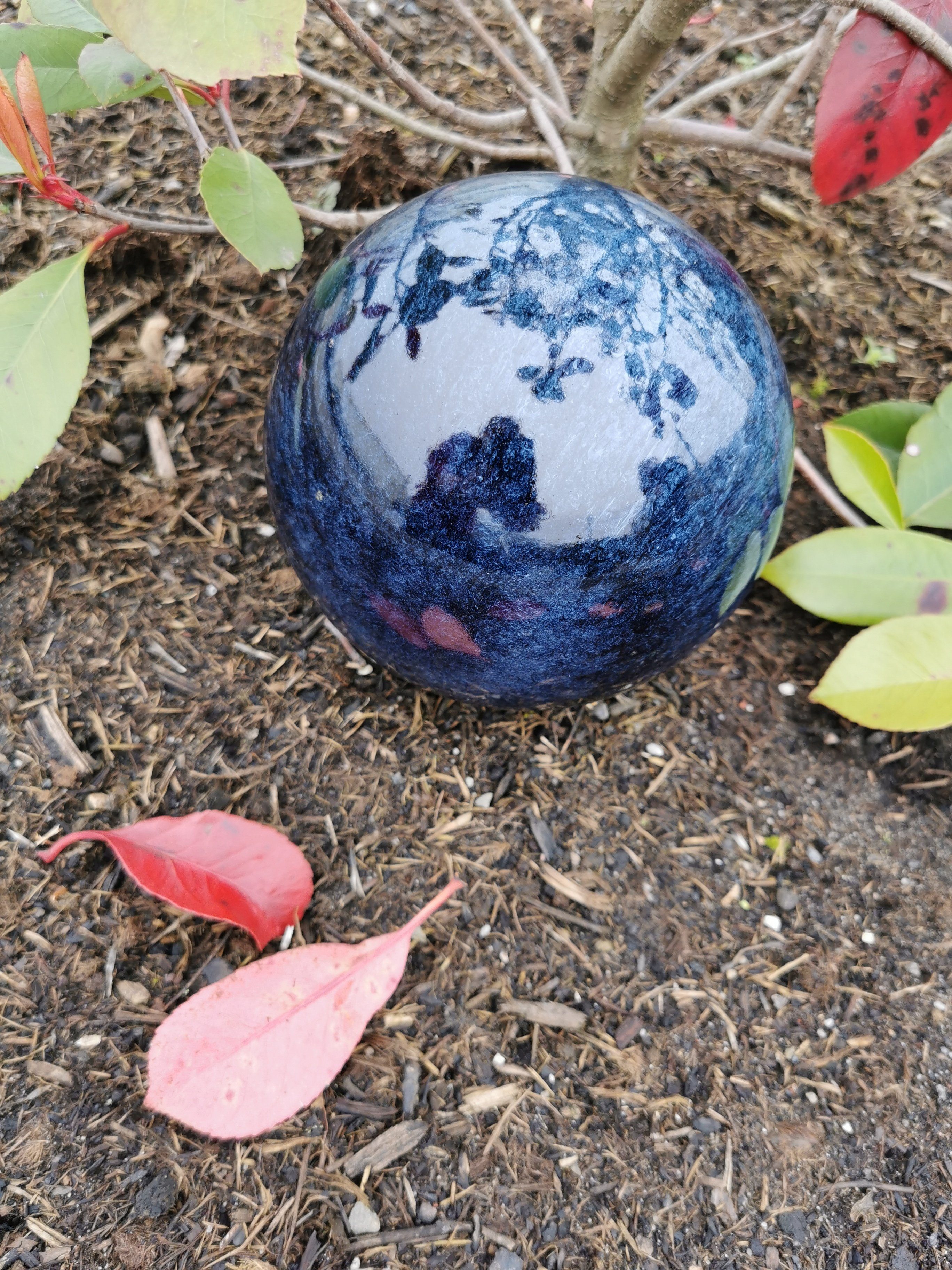Jürgen Bocker Garten-Ambiente Dekokugel Dekorationskugel Edelstahl dunkel blau 15 cm Dekokugel Gartenkugel Edelstahlkugel Gartendekoration