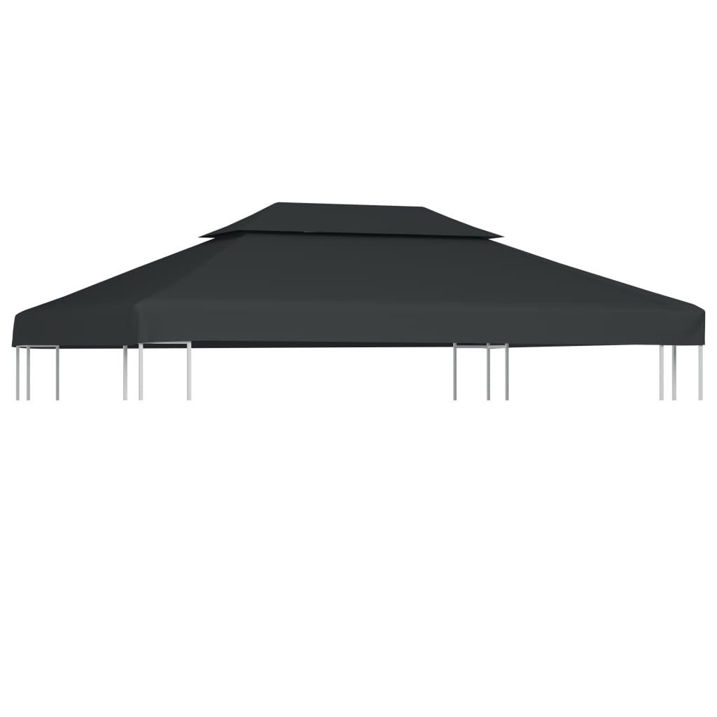 vidaXL Pavillon-Ersatzdach Pavillon-Dachplane mit Kaminabzug 310 g/m² 4x3 m Anthrazit, 400 x 300 cm