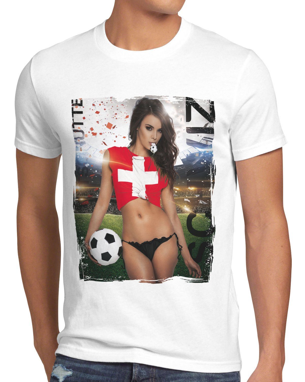 Soccer EM Germany Print-Shirt Herren Trikot Weiss T-Shirt Girl Fußball Deutschland style3 2022