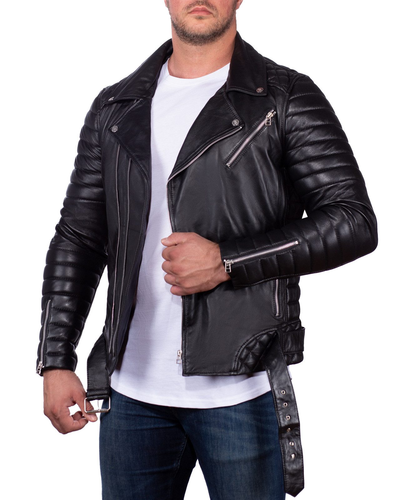 Reichstadt Lederjacke Herren Echtleder-und Kunstleder Jacke günstig online kaufen