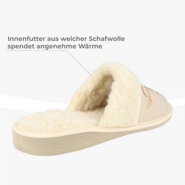 filsko Vara Hübsche Winter Pantoffeln mit Schafwolle für Damen Hausschuh