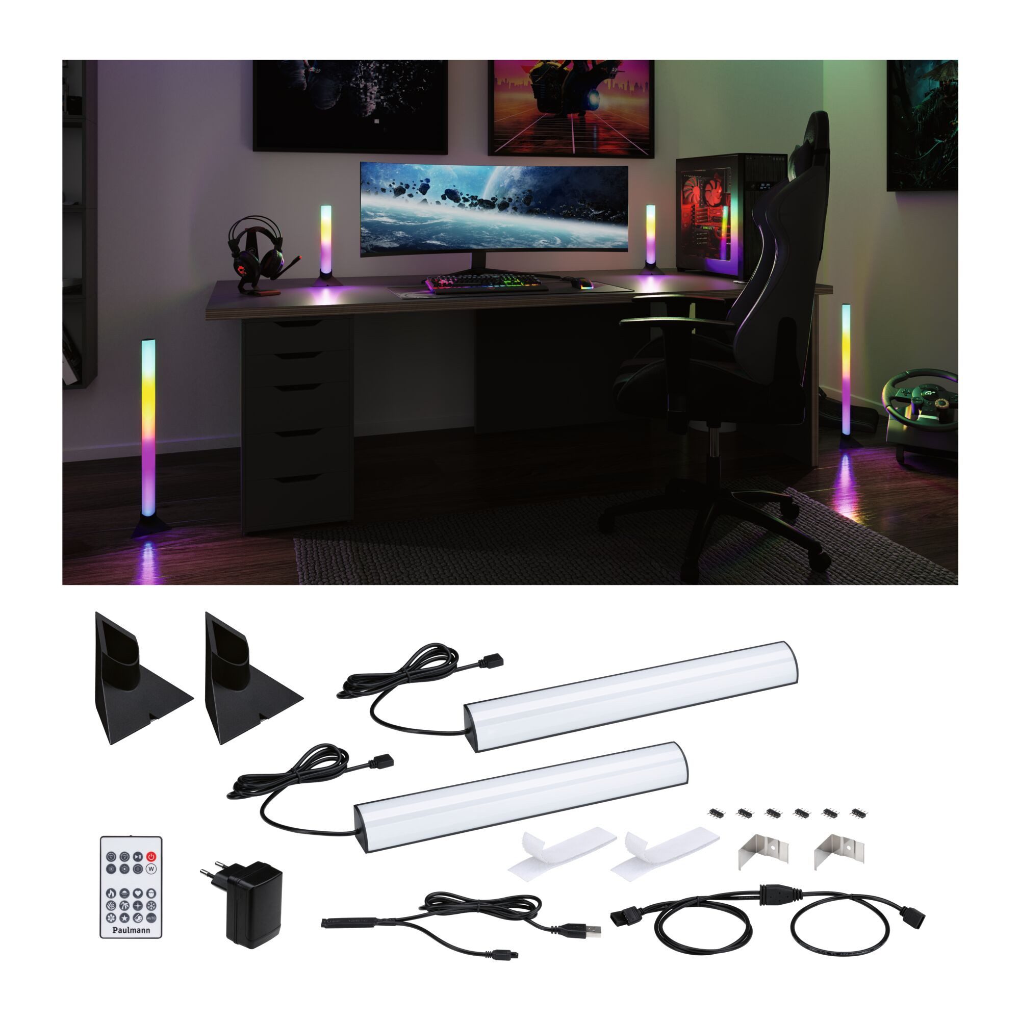 Paulmann LED Wandleuchte EntertainLED Lightbar Dynamic RGB 2x0,6W 2x24lm RGB