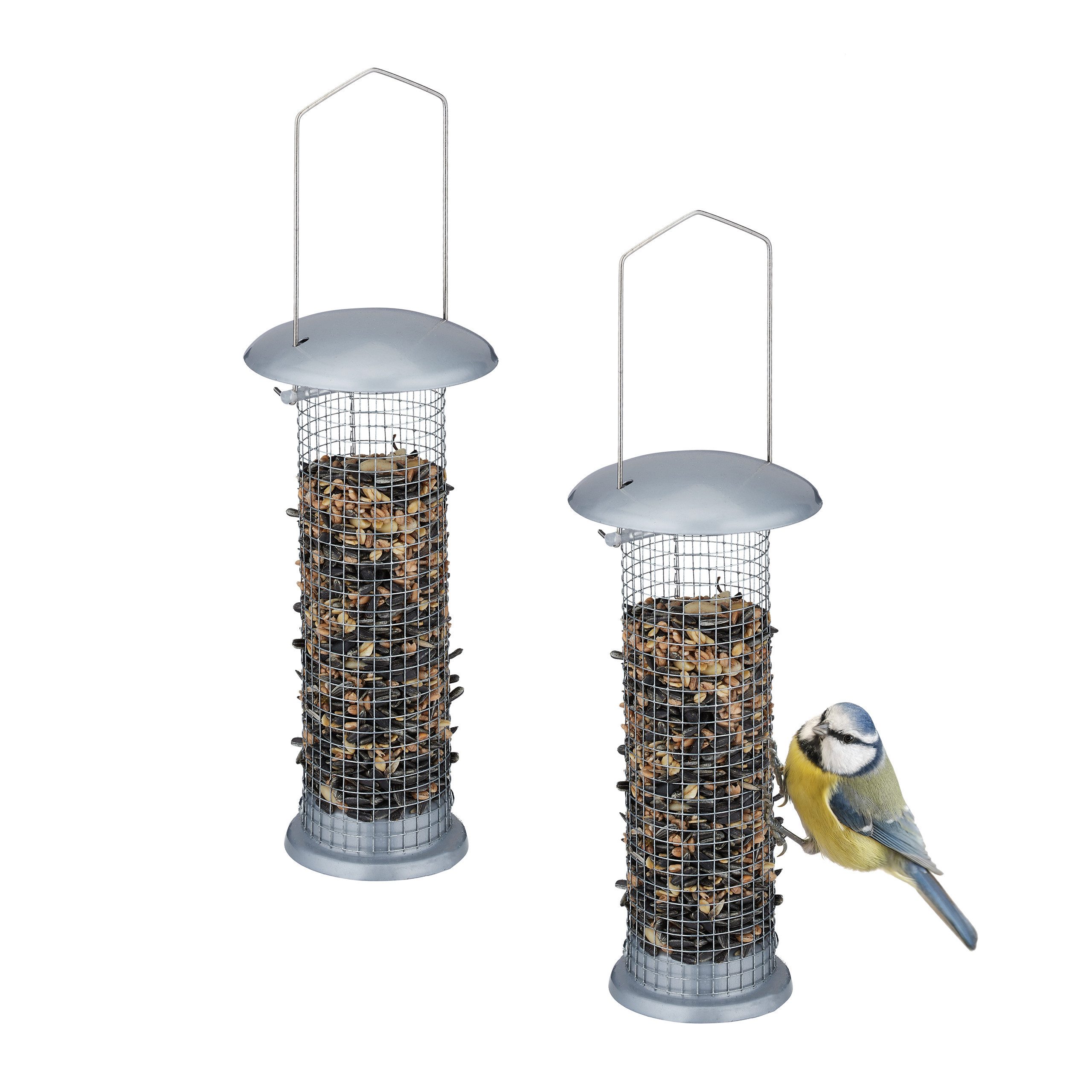 relaxdays Vogelhaus Vogelfutterspender 2er Set zum günstig online kaufen