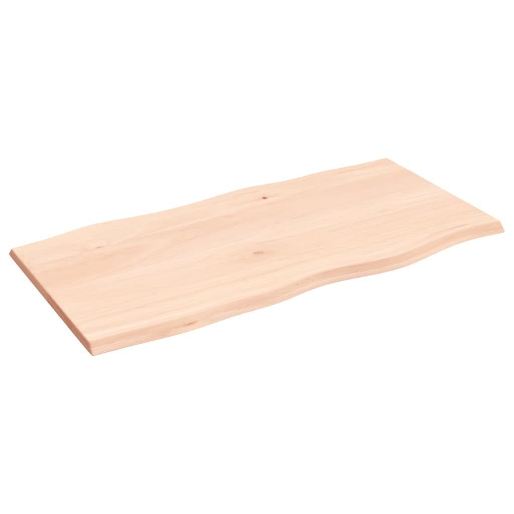 100x50x2 Eiche Massivholz St) furnicato (1 Unbehandelt Tischplatte cm Baumkante