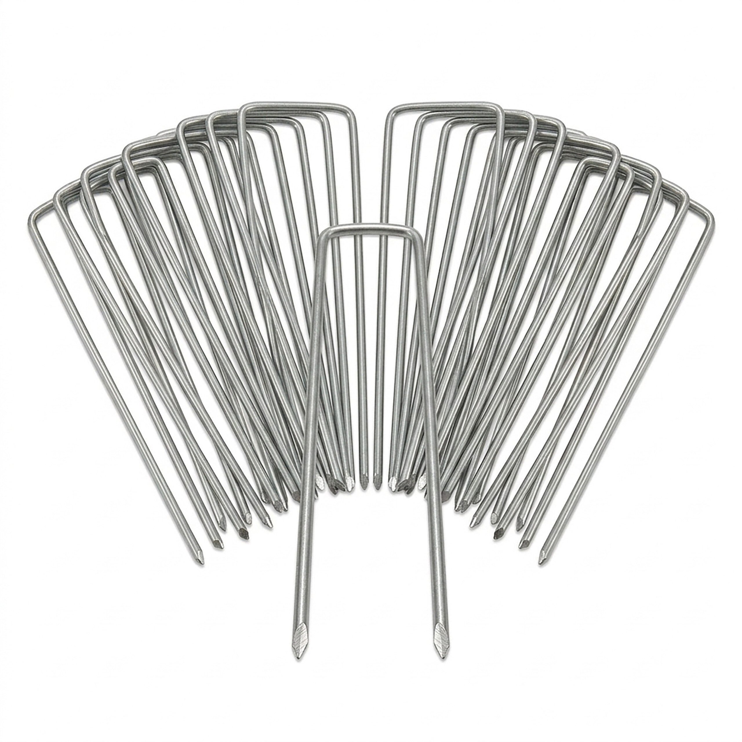 relaxdays Bodenanker 50 x Bodenanker verzinkt, für Planen, Unkrautvliese, Vogelschutznetze, Schläuche, Kabel und Zelte, Einschlagen, (25-St)
