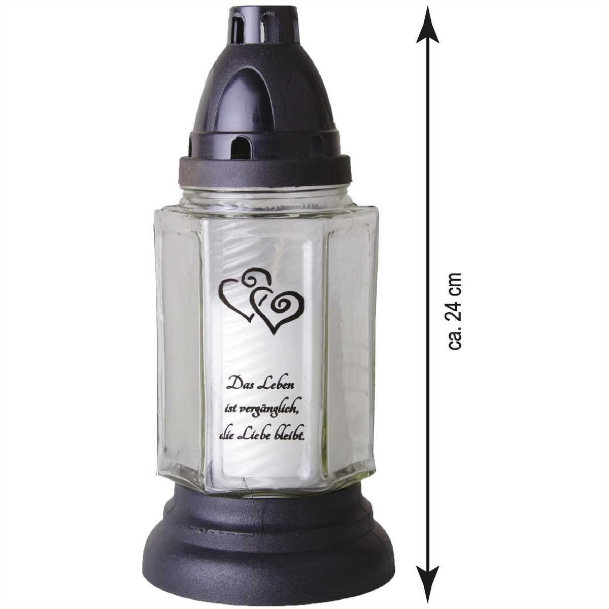 HS Candle Grabkerze (1-tlg), 6eck mit Motiv und Spruch, Grablicht Grabschmu günstig online kaufen