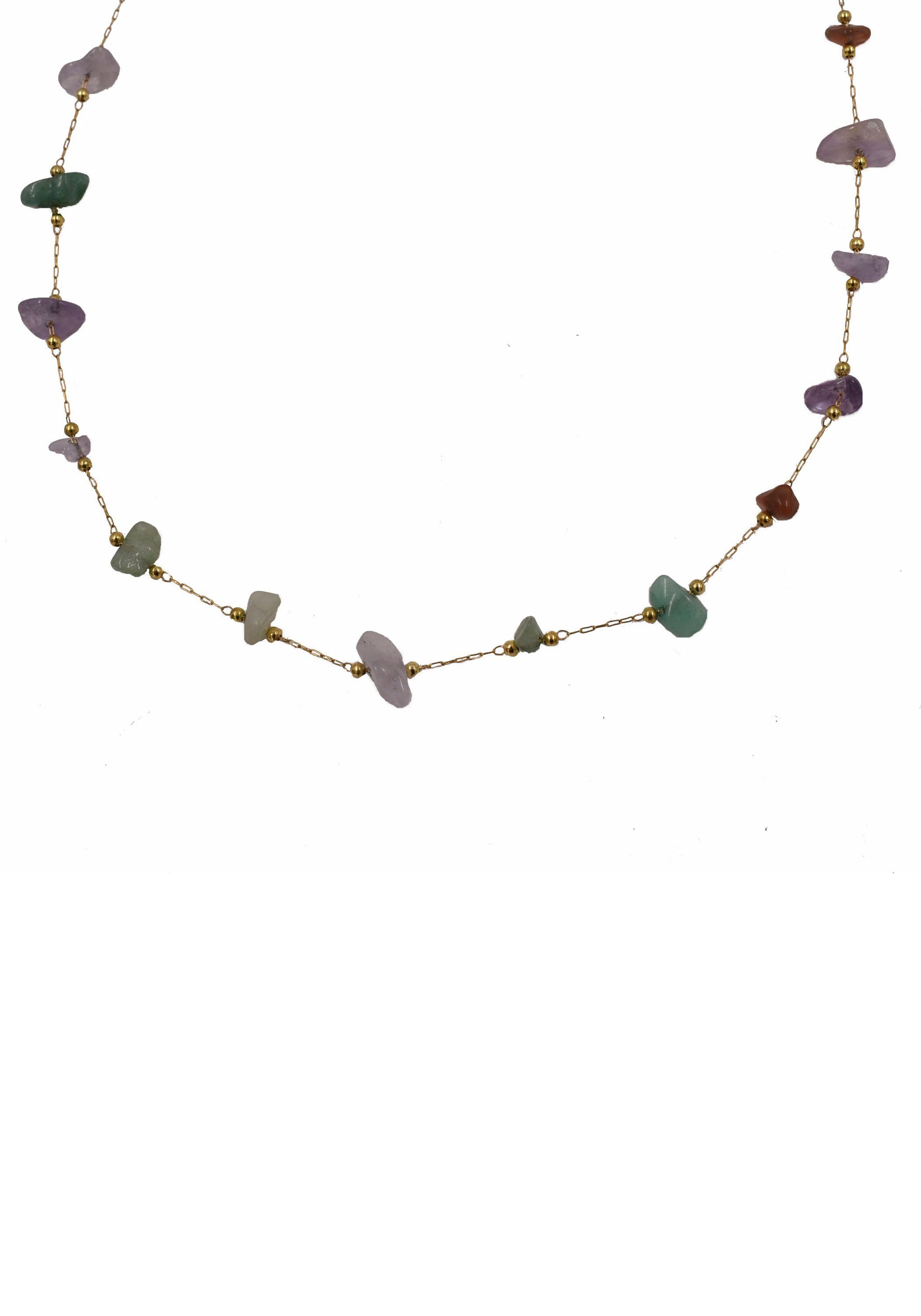 Collier Schmuck Geschenk Halsschmuck Halskette Edelstein Farbstein