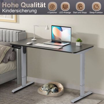 Bettizia Schreibtisch Höhenverstellbarer Schreibtisch Stahl geräuscharmen bis belastbar 80kg, Stahl