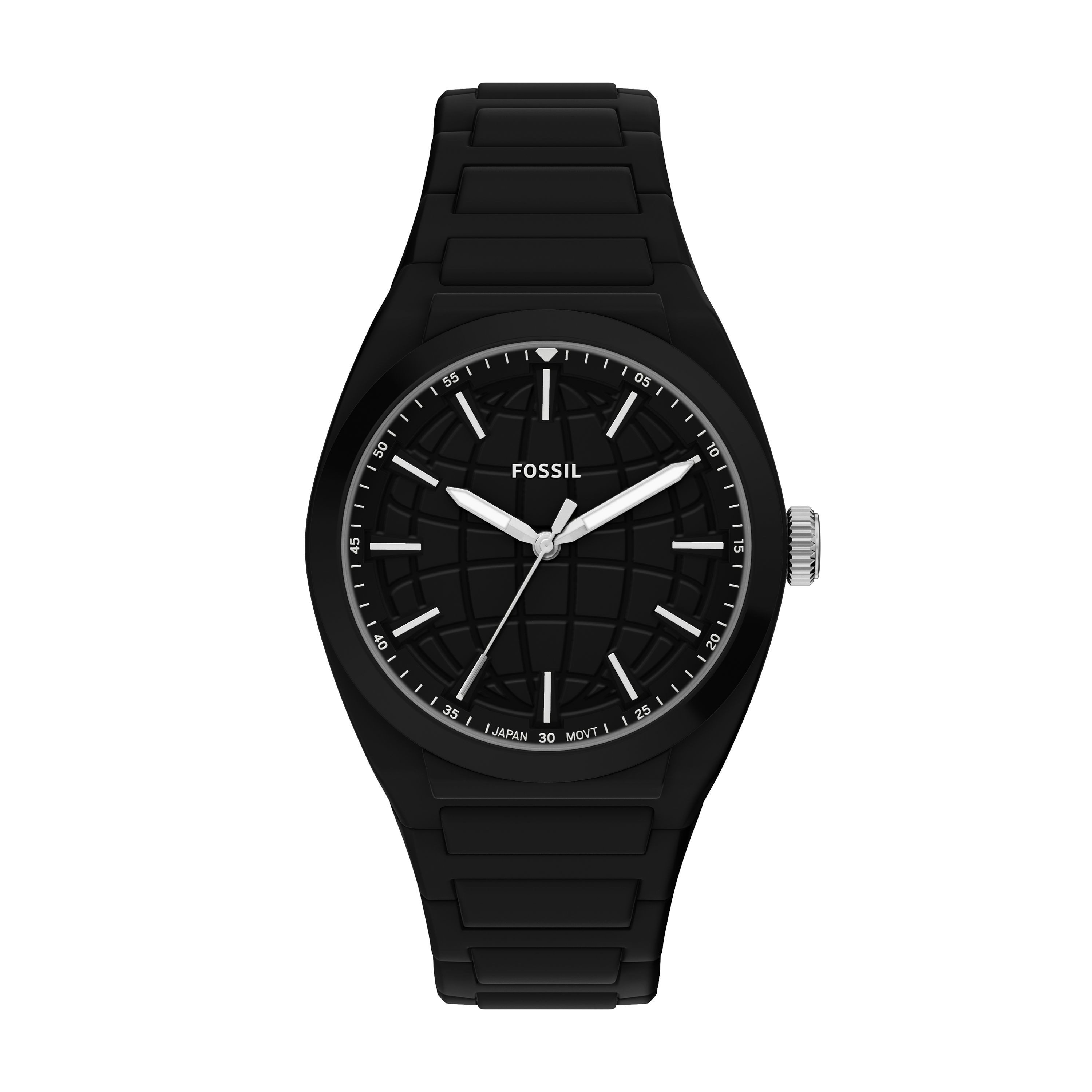 Fossil Quarzuhr Everett FS6175, Armbanduhr, Silikonarmband, analog