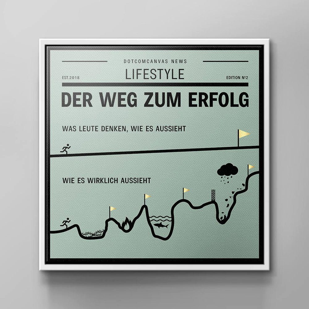 Leinwandbild, DOTCOMCANVAS® TO weißer - ROAD Büro - Mindset - - SUCCESS Leinwandbild Deutsch, Premium Rahmen Motivation