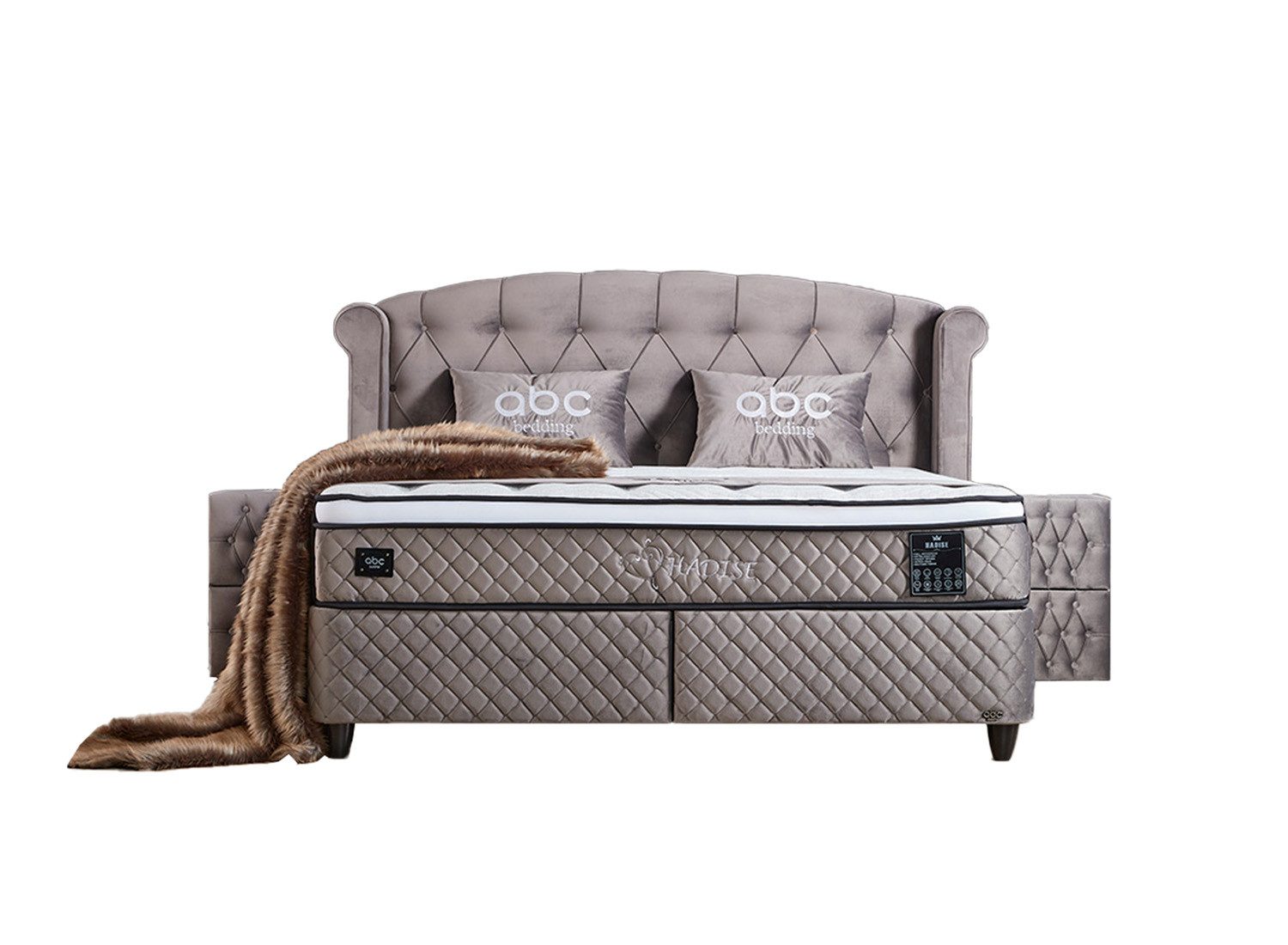 nice4home Boxspringbett Boxbett HADISE mit Bettkastenkasten, inkl. Matratze & Aufbauservice