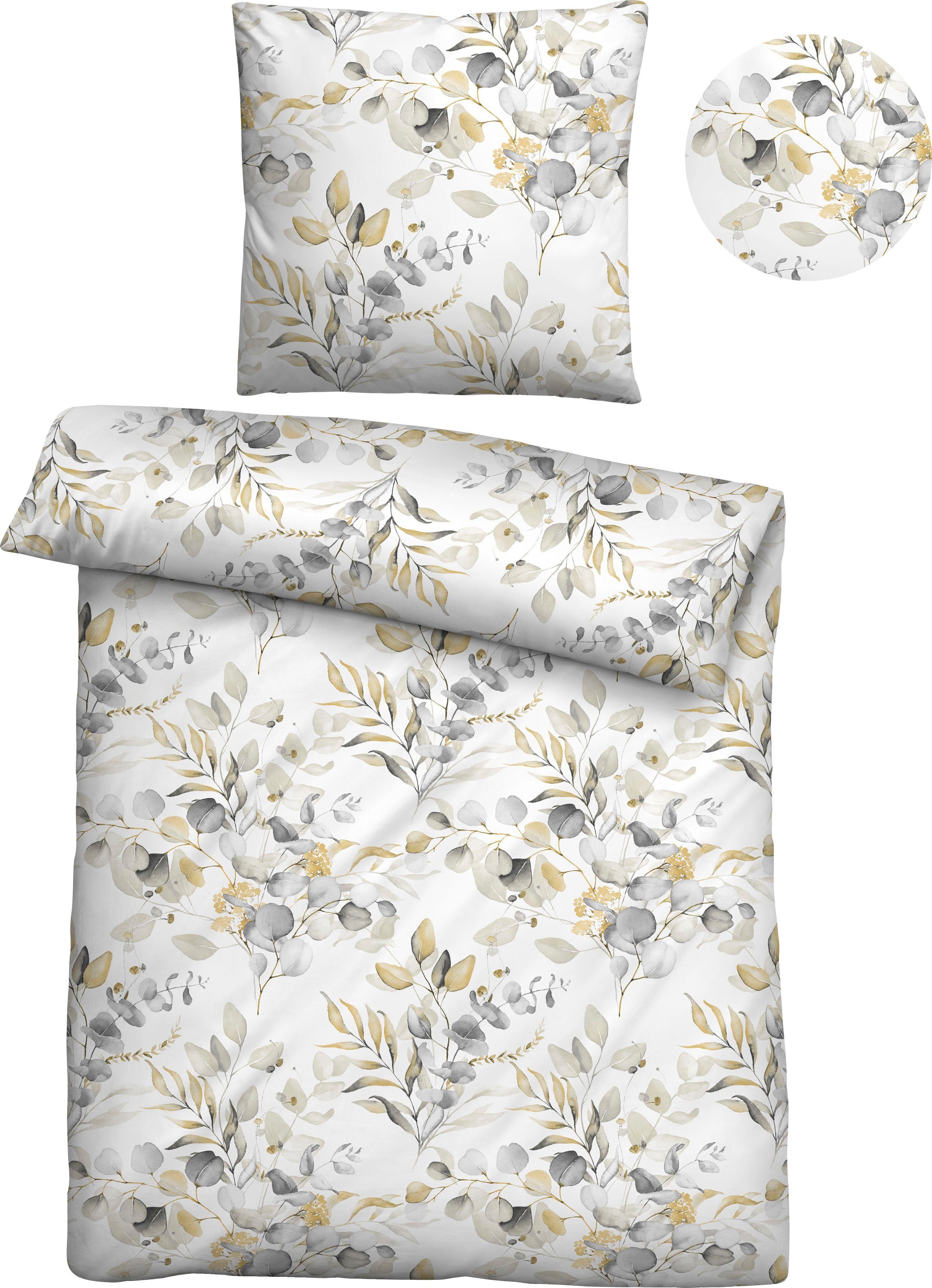Castell - Markenbettwäsche Bettwäsche Alex, Microfaser, 2 teilig, im Blättermix