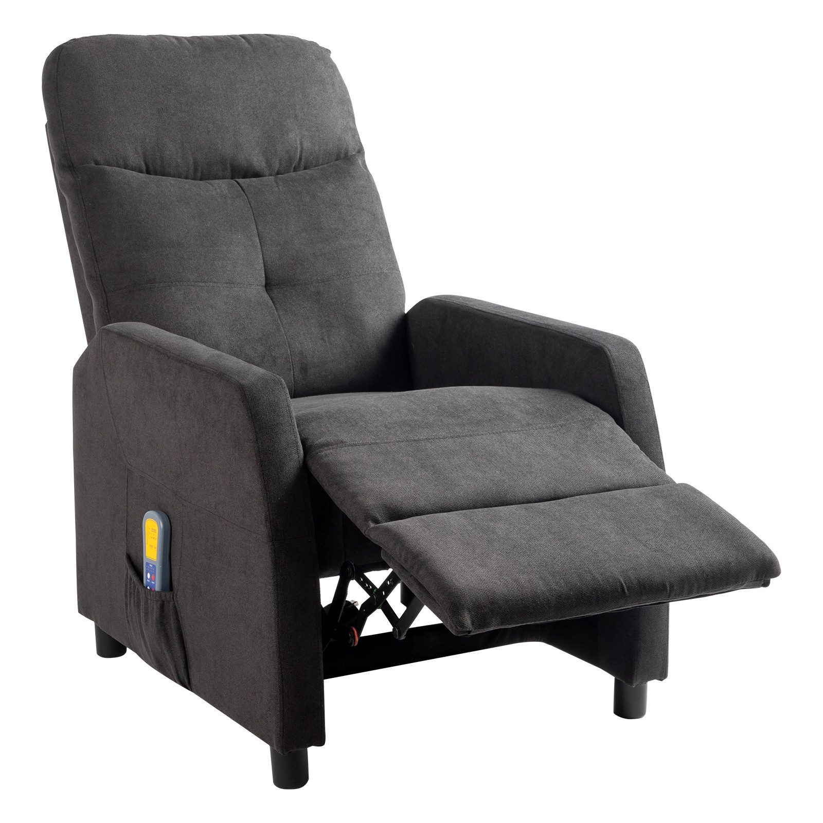 Fine Life Pro Massagesessel Elektrischer Relaxsessel, 1 Stück, schwarz, Stoff, 6-Punkt-Massage, Heizung, 120kg, EU-Norm