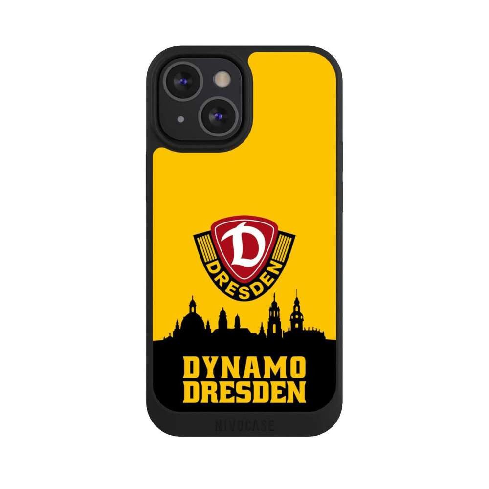 NIVOCASE Handyhülle SG Dynamo Dresden Skyline SGD Dynamo Silhouette Dresden, Apple iPhone 13 Mini Handyhülle Hülle NIVOpure Case Schwarz