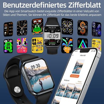 Gardien Smartwatch (1.83 Zoll, Andriod iOS), mit Telefonfunktionr Fitnessuhr 100+ Sportmodi Pulsuhr SpO2-Monitor
