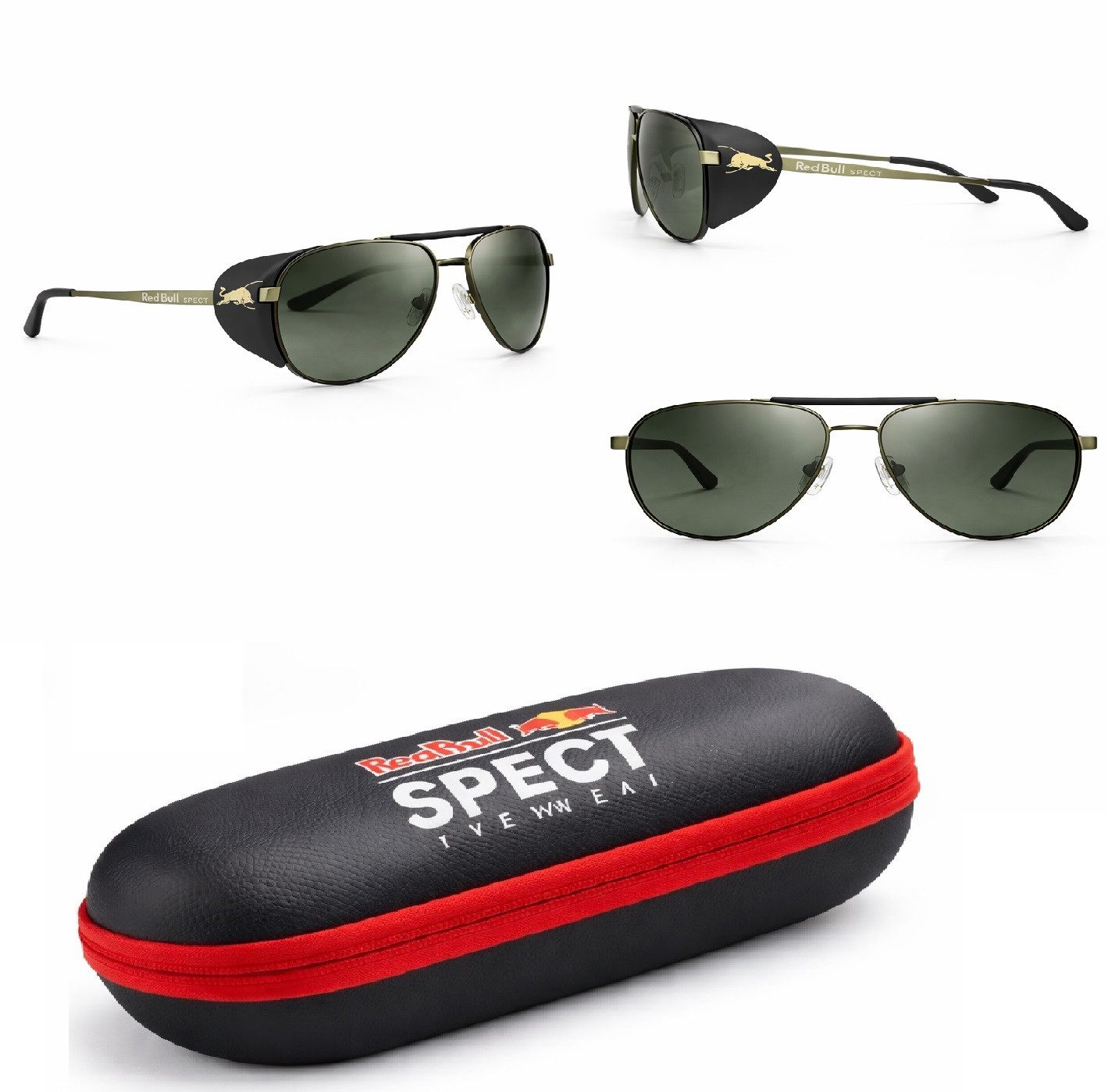 Red Bull Sonnenbrille Red Bull Sonnenbrille Sportlich Stylisch Auffällig Schwarz-Grün 002P