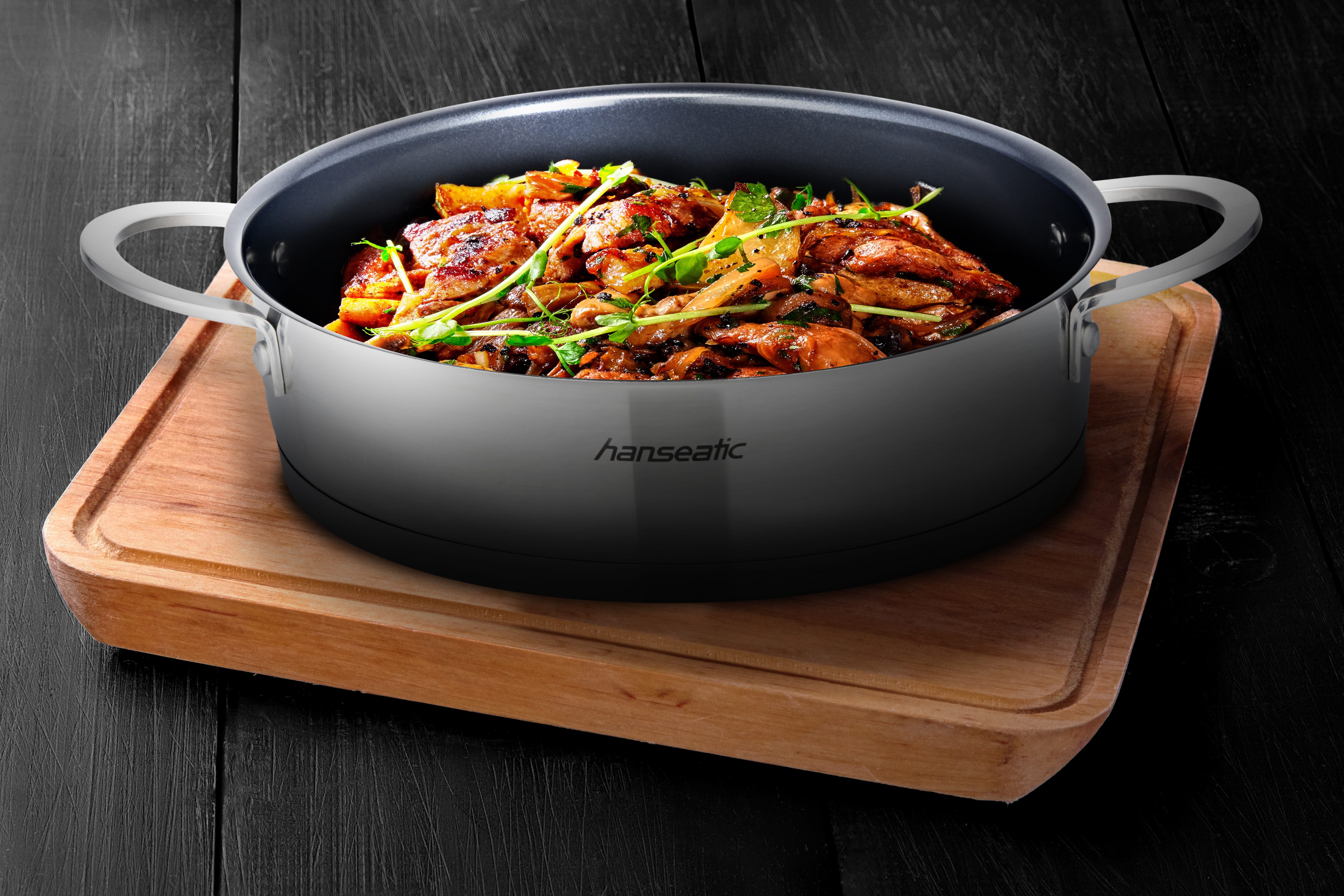 Hanseatic Servierpfanne hanseatic, Edelstahl 18/10, rostfrei, mit Antihaft-Versiegelung, Induktion