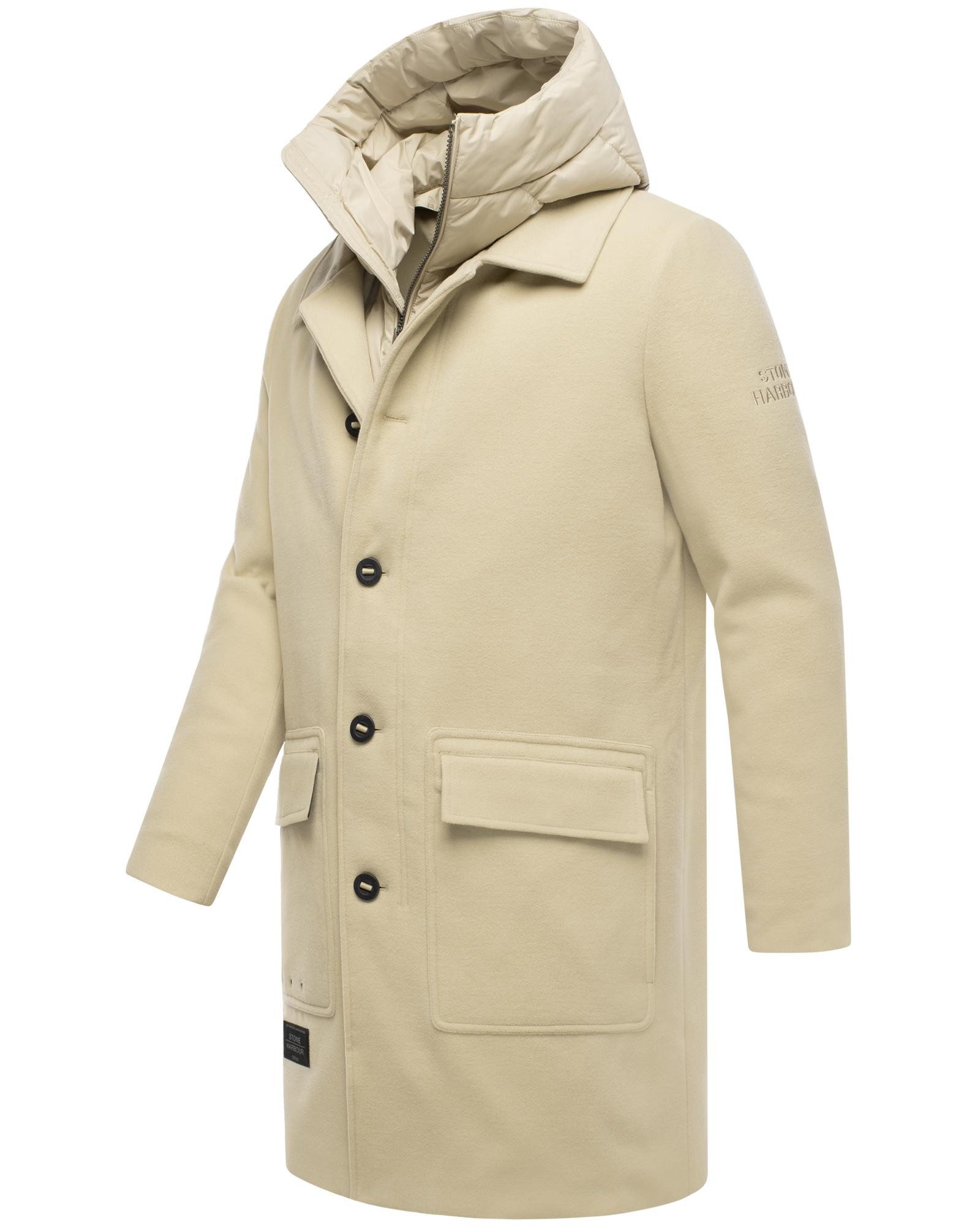 Stone Harbour Trenchcoat Thiagoo XX Kurzmantel in Wollmantel-Optik mit herausnehmbaren Inlay